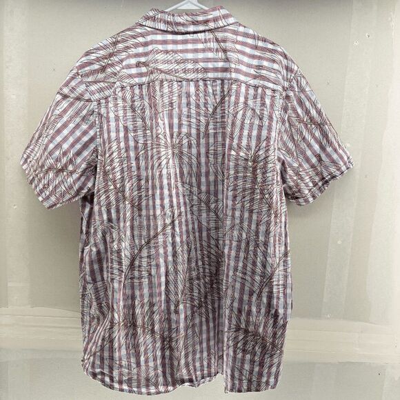 Tasso Elba Men's Button Down Camp Hawaiian Shirt Palm Leaves All Over XXL - Picture 4 of 4